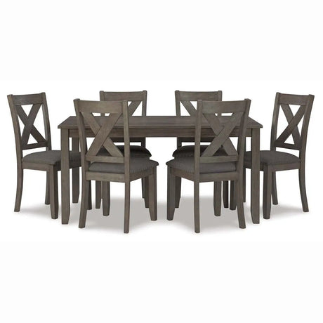 Ashley Caitbrook 7Pc Dining Set in Grey - Complete Home Furnish