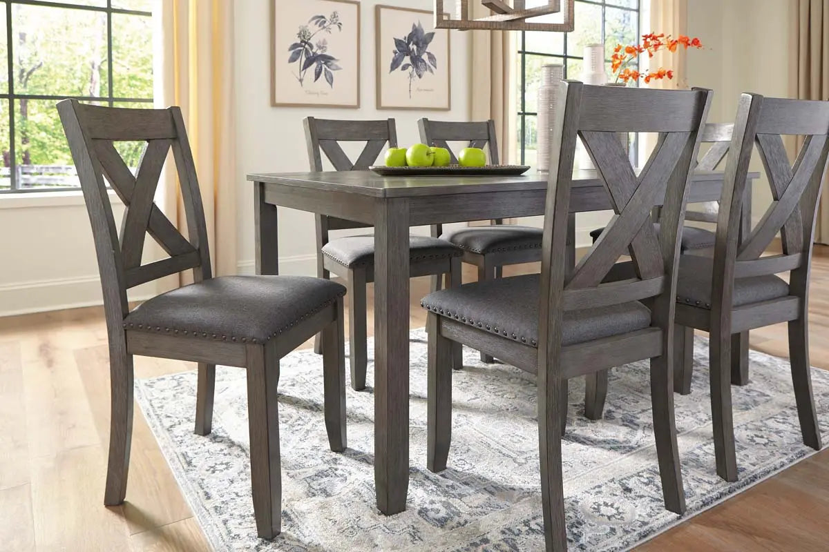 Ashley Caitbrook 7Pc Dining Set in Grey - Complete Home Furnish