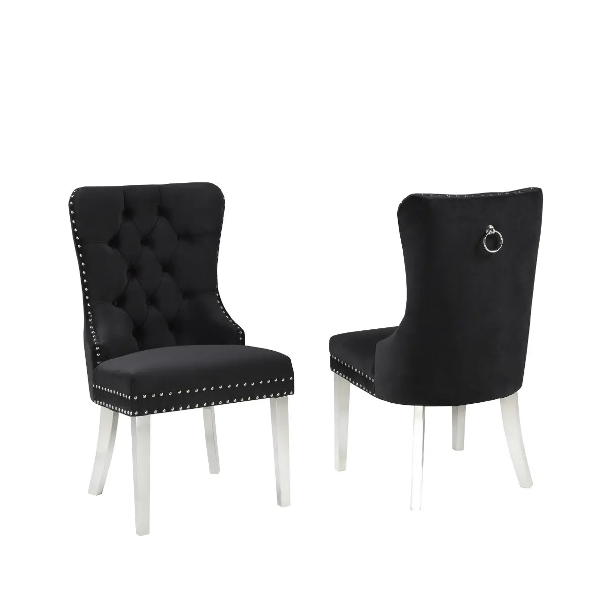 F459 Dining Chair Set in Black Brassex