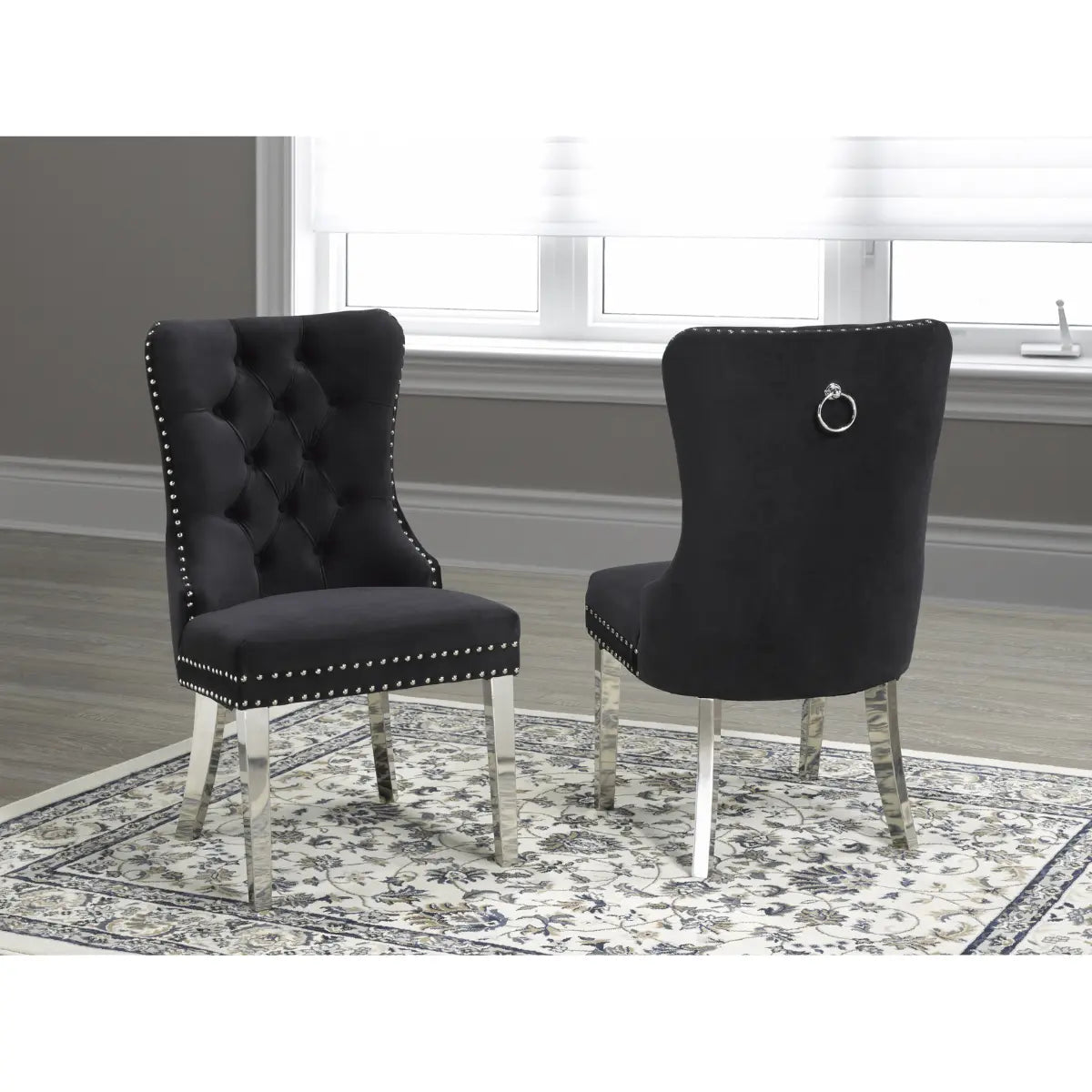 F459 Dining Chair Set in Black Brassex