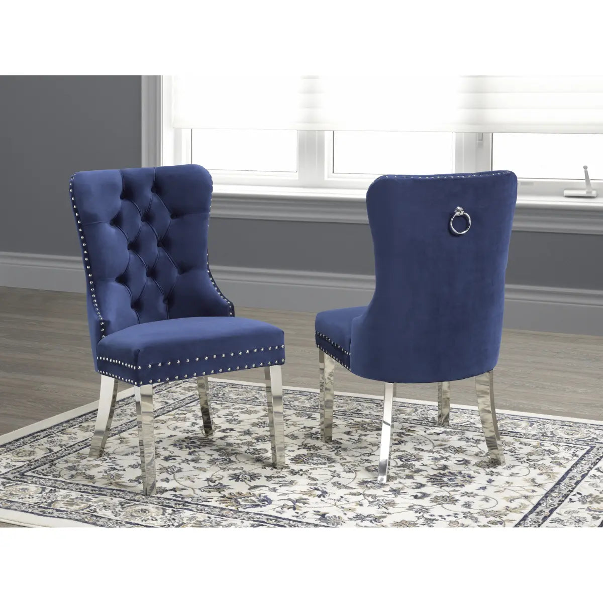 F459 Dining Chair Set in Blue Brassex