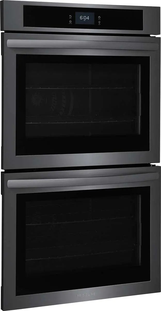 Frigidaire 30'' Double Electric Wall Oven with Fan Convection in Black Stainless Steel FCWD3027AD Frigidaire