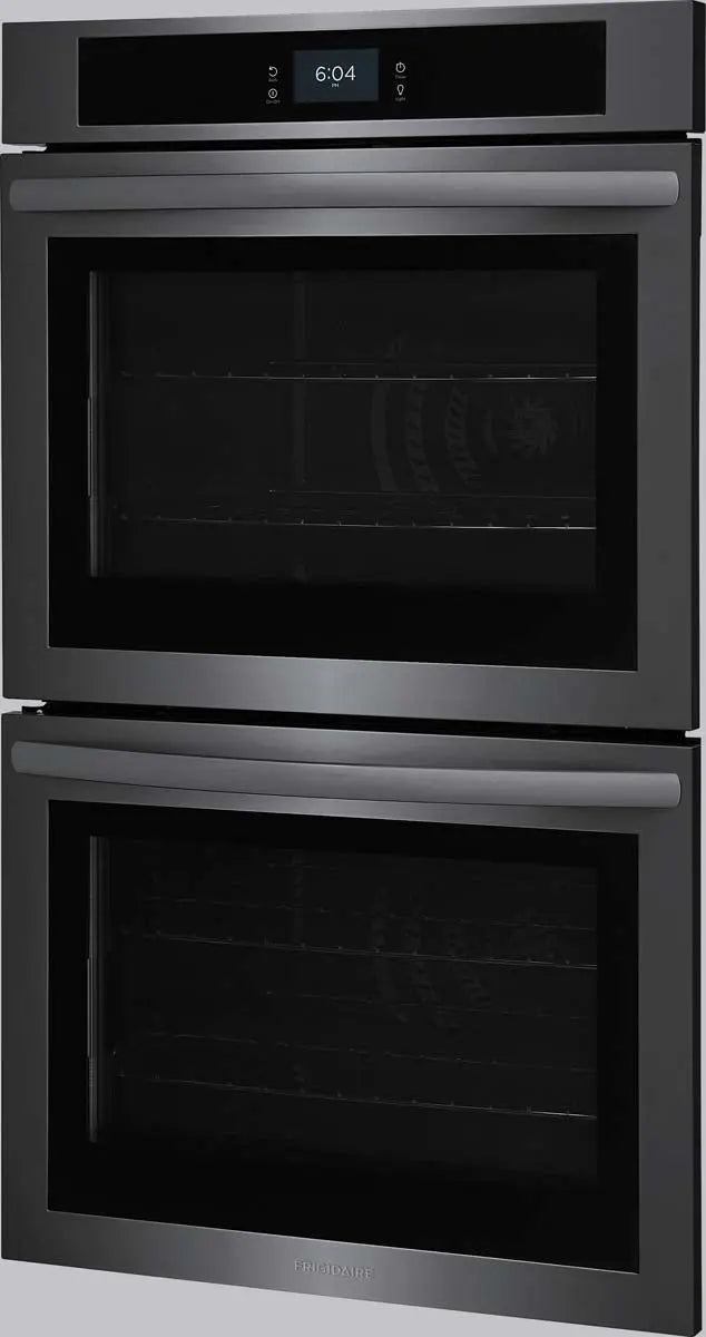 Frigidaire 30'' Double Electric Wall Oven with Fan Convection in Black Stainless Steel FCWD3027AD Frigidaire