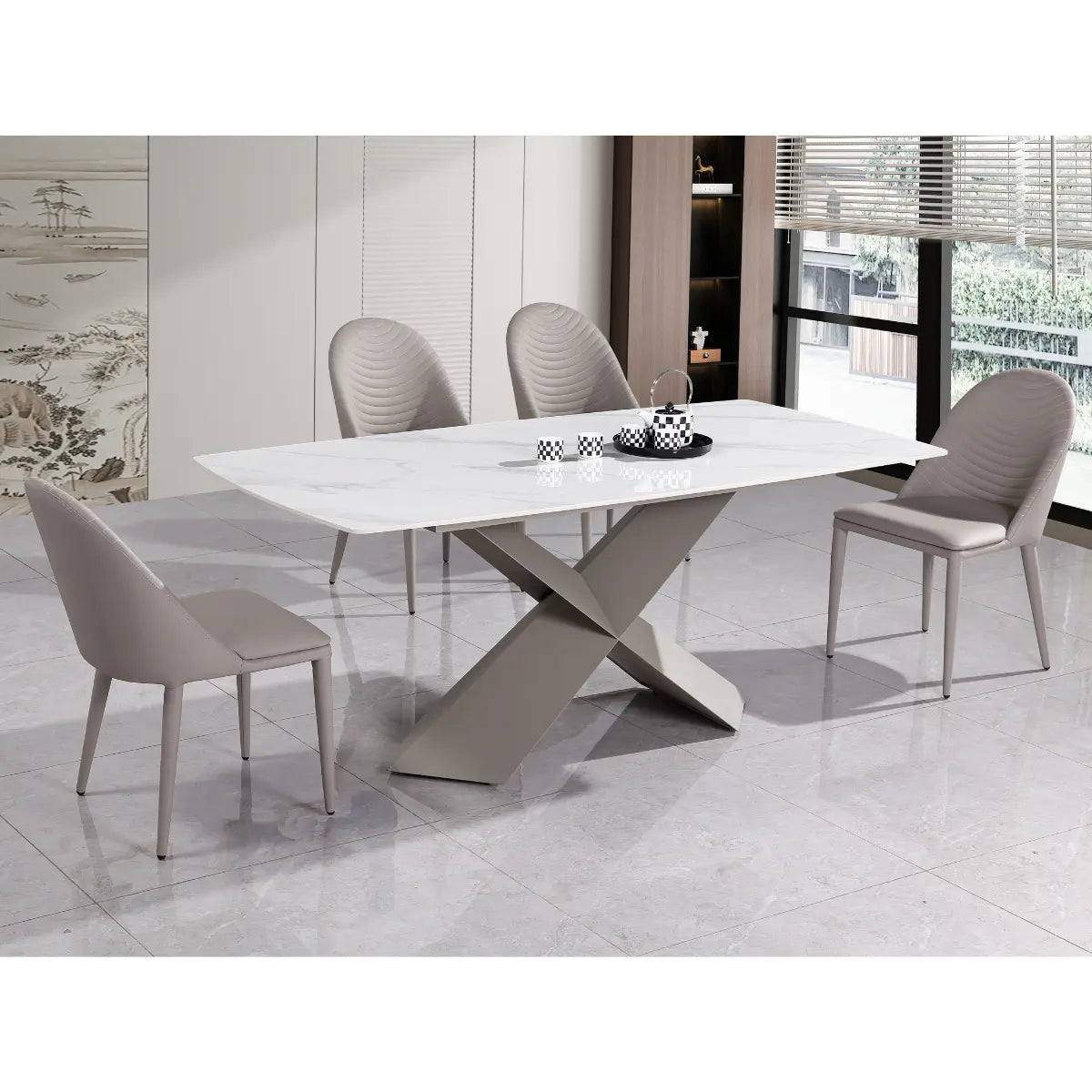Modern HT212 Marble Dining Set VFI