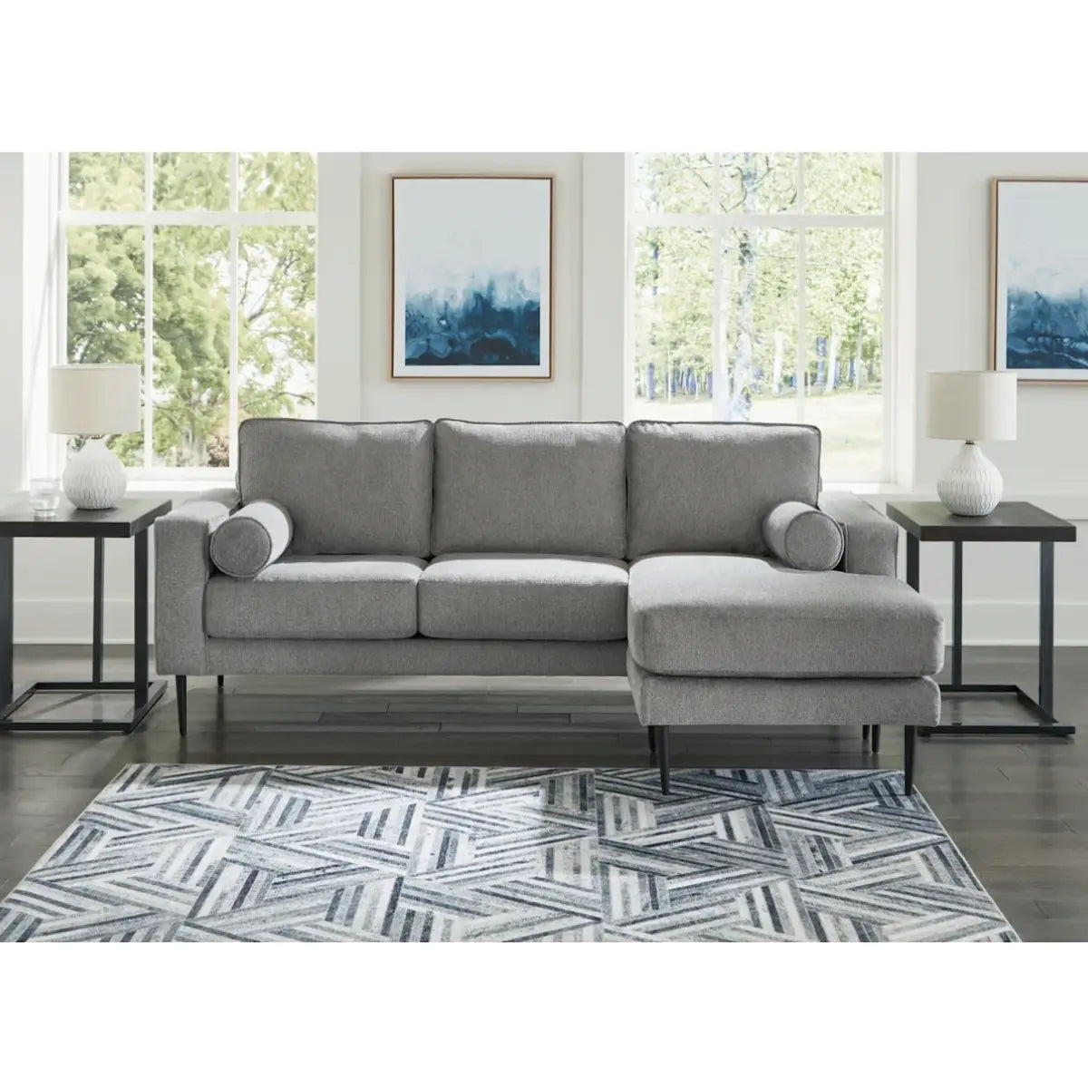 Ashley Hazela Sofa Chaise in Charcoal Signature Design by Ashley