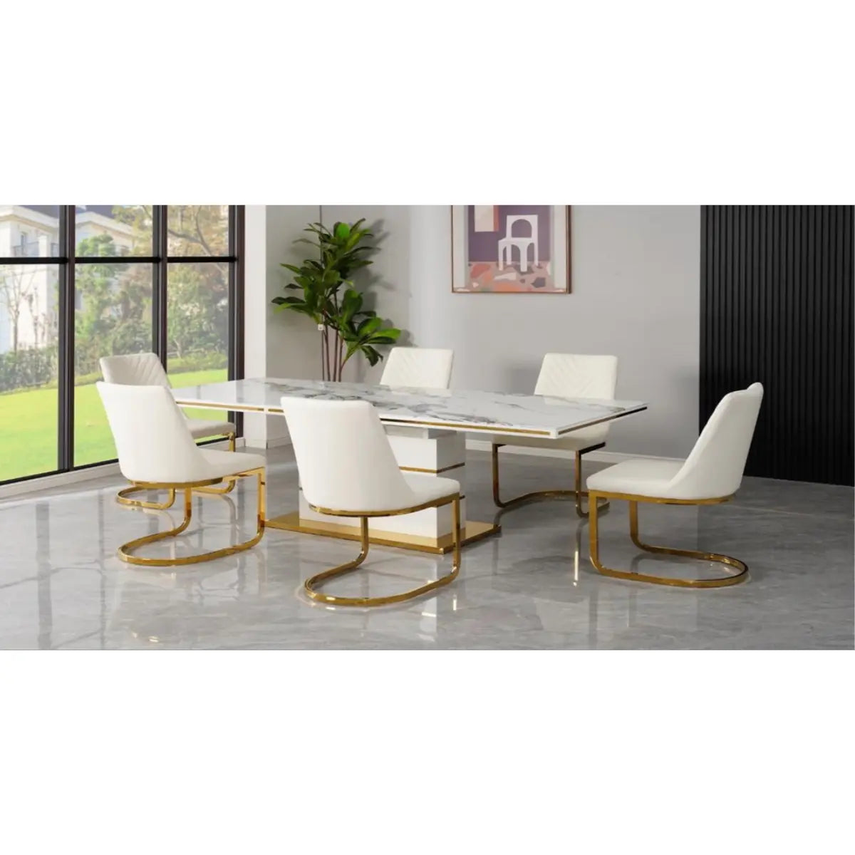 Luxor Marble Look Dining Set T200 B2M