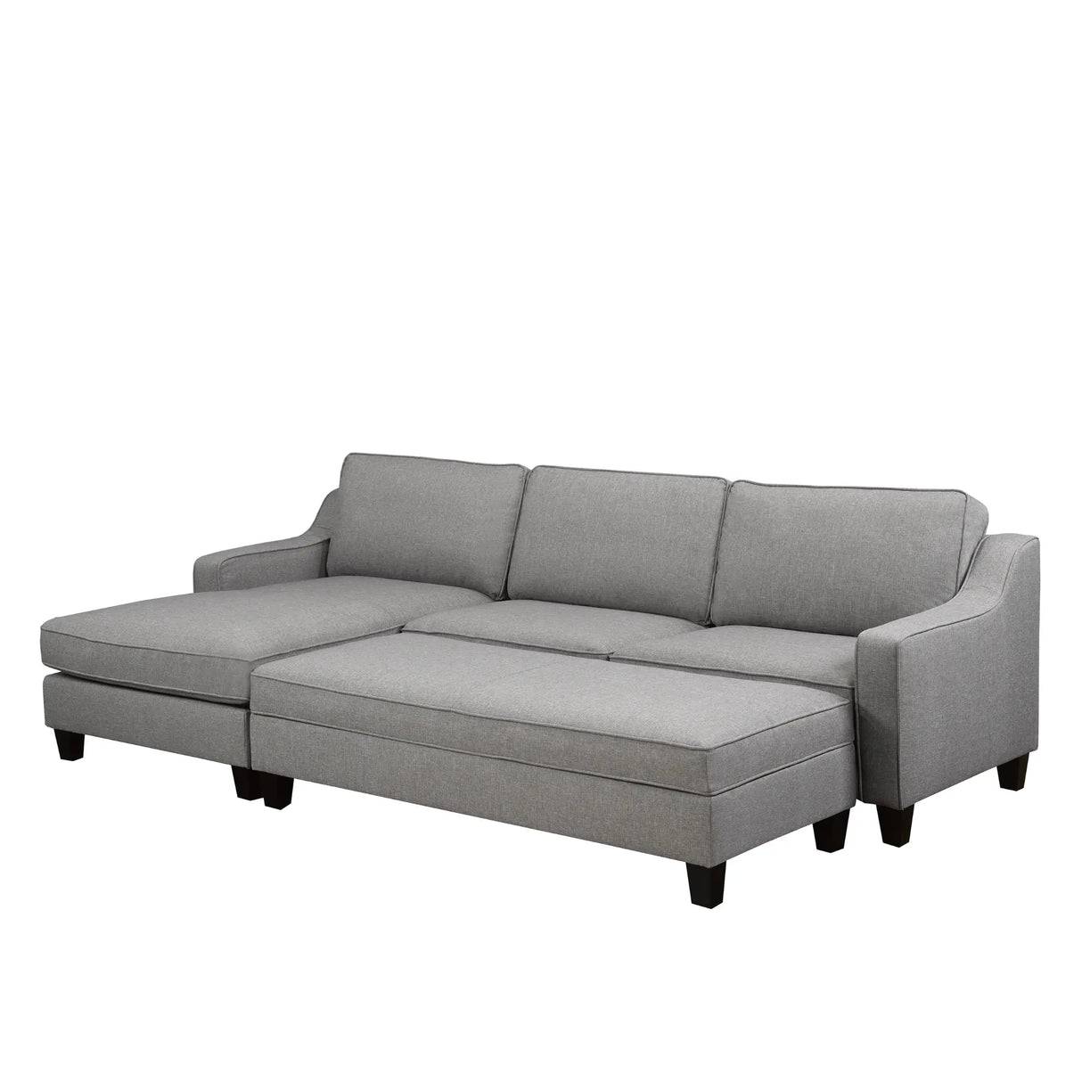 Mila Sectional with Storage Ottoman Brassex