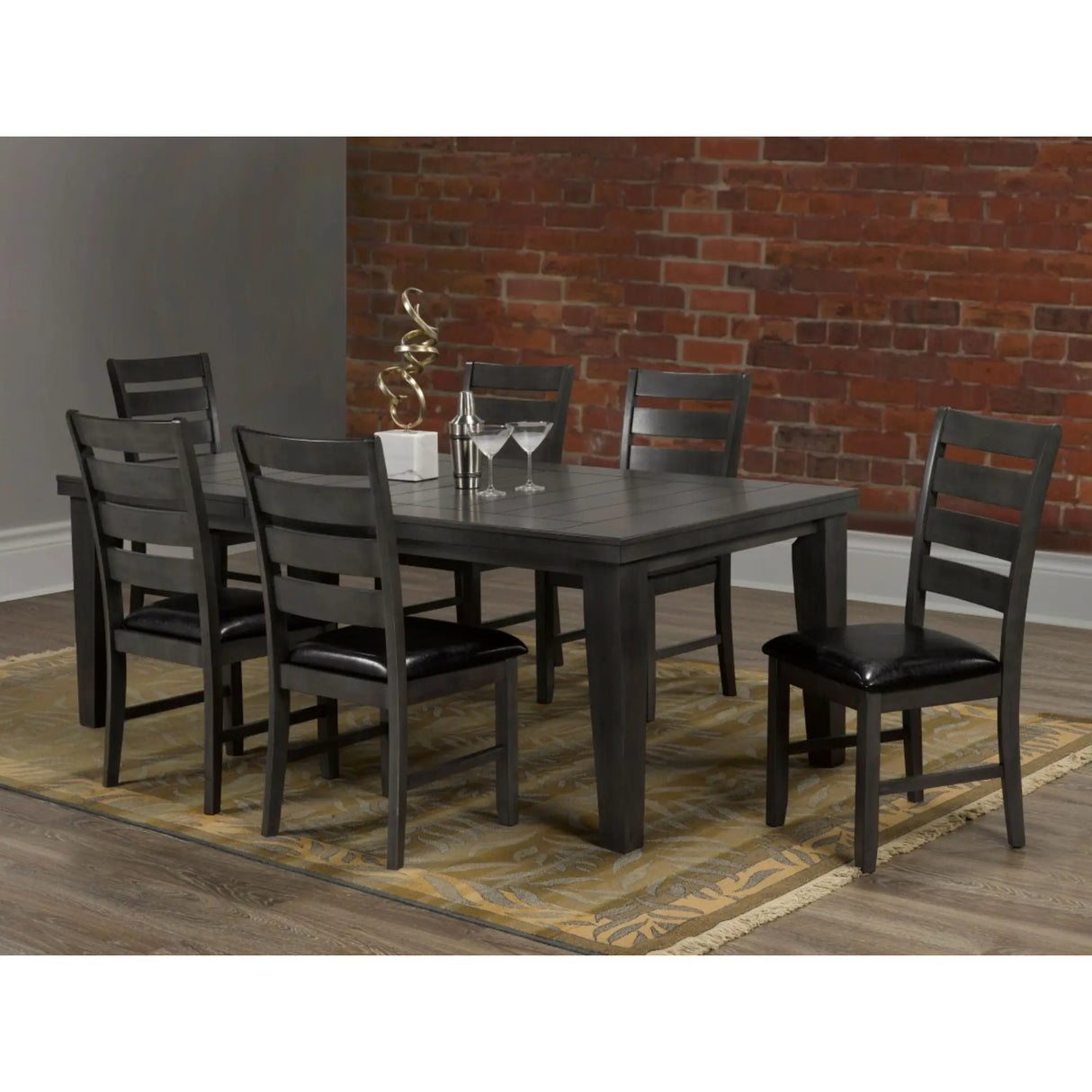 Oakley Dining Set in Dark Grey Brassex