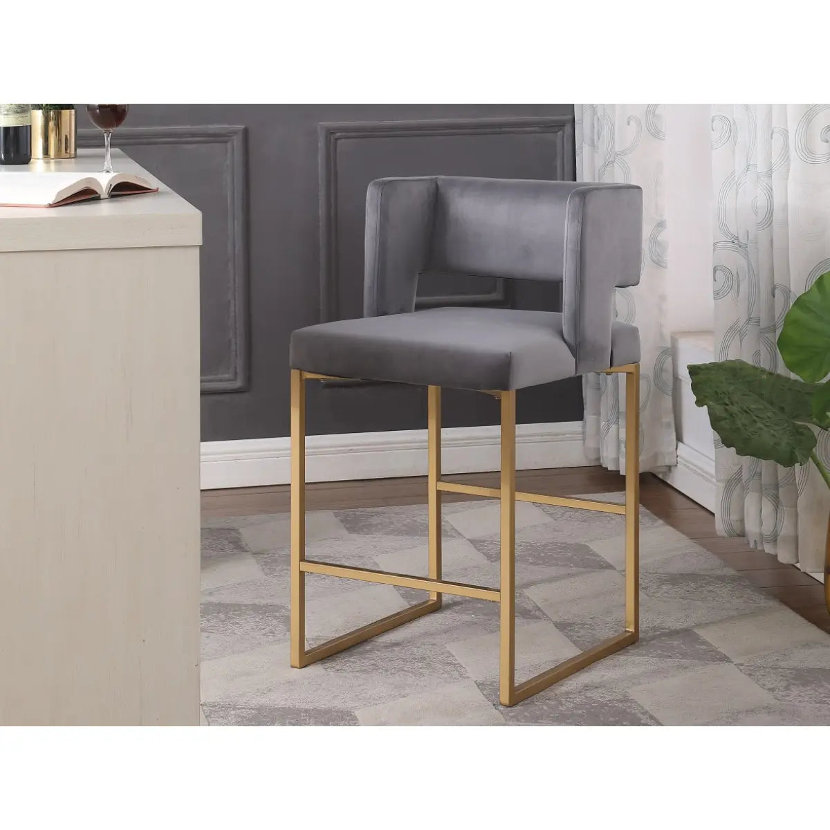 Anthony Barstool Set in Grey Brassex