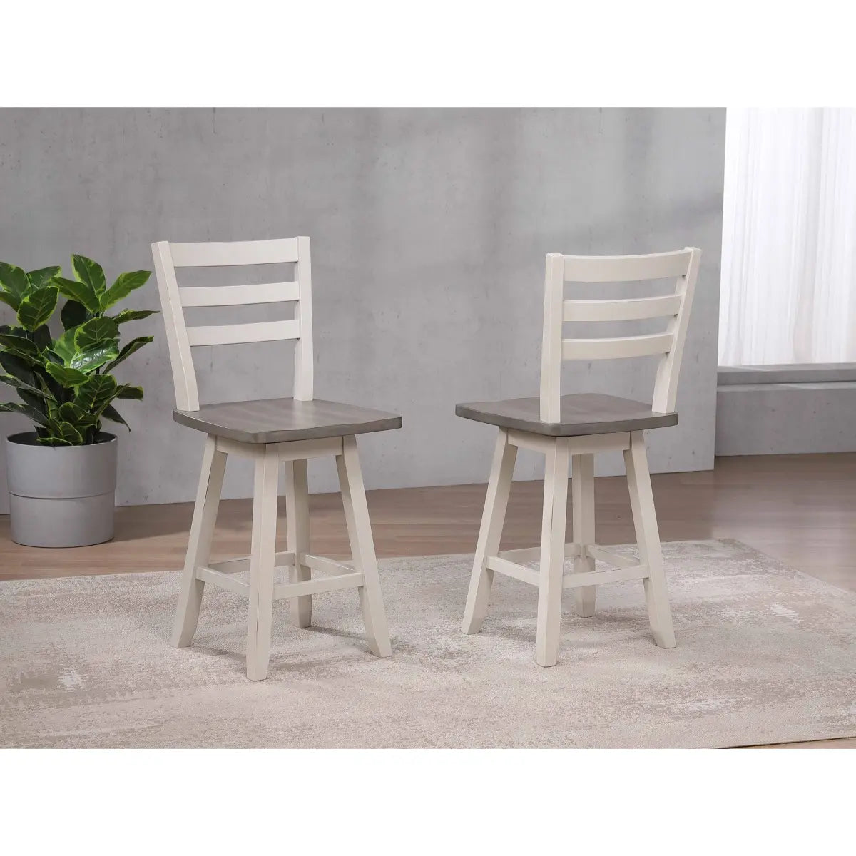 Artega Barstool Set in Two-Tone Brassex
