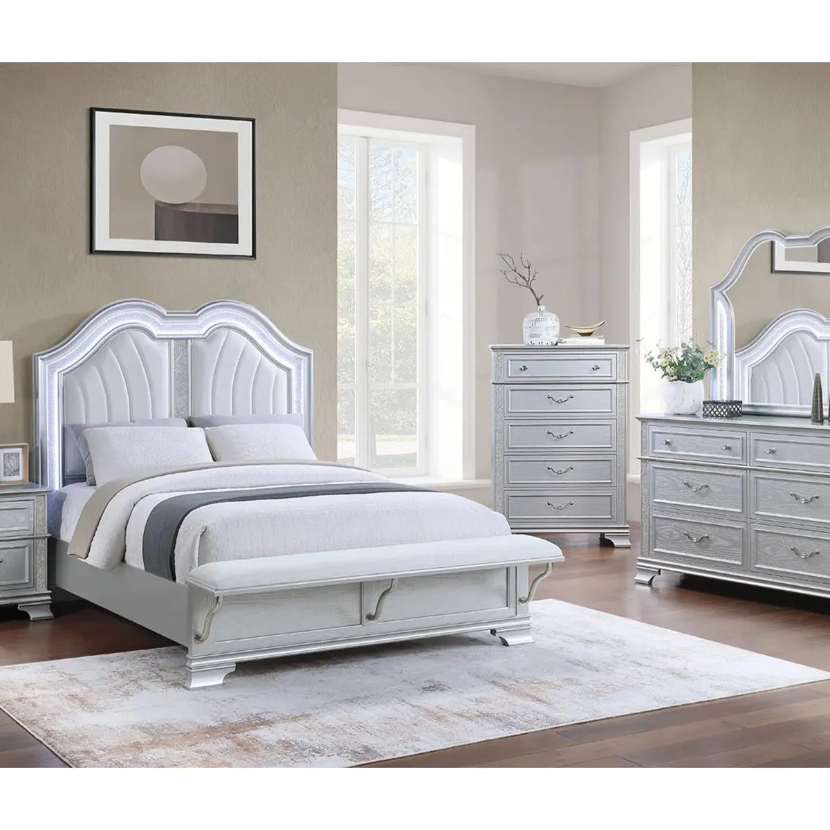 Glamour LED Bedroom Set Complete Home Furnish
