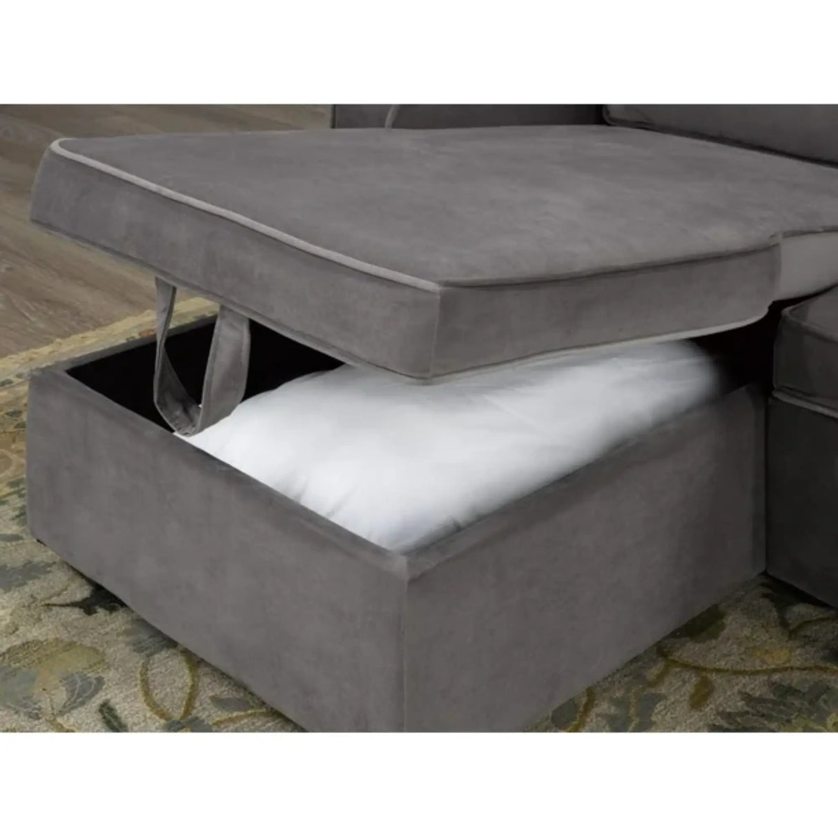 Ivana Sectional Sofa Bed in Grey Brassex