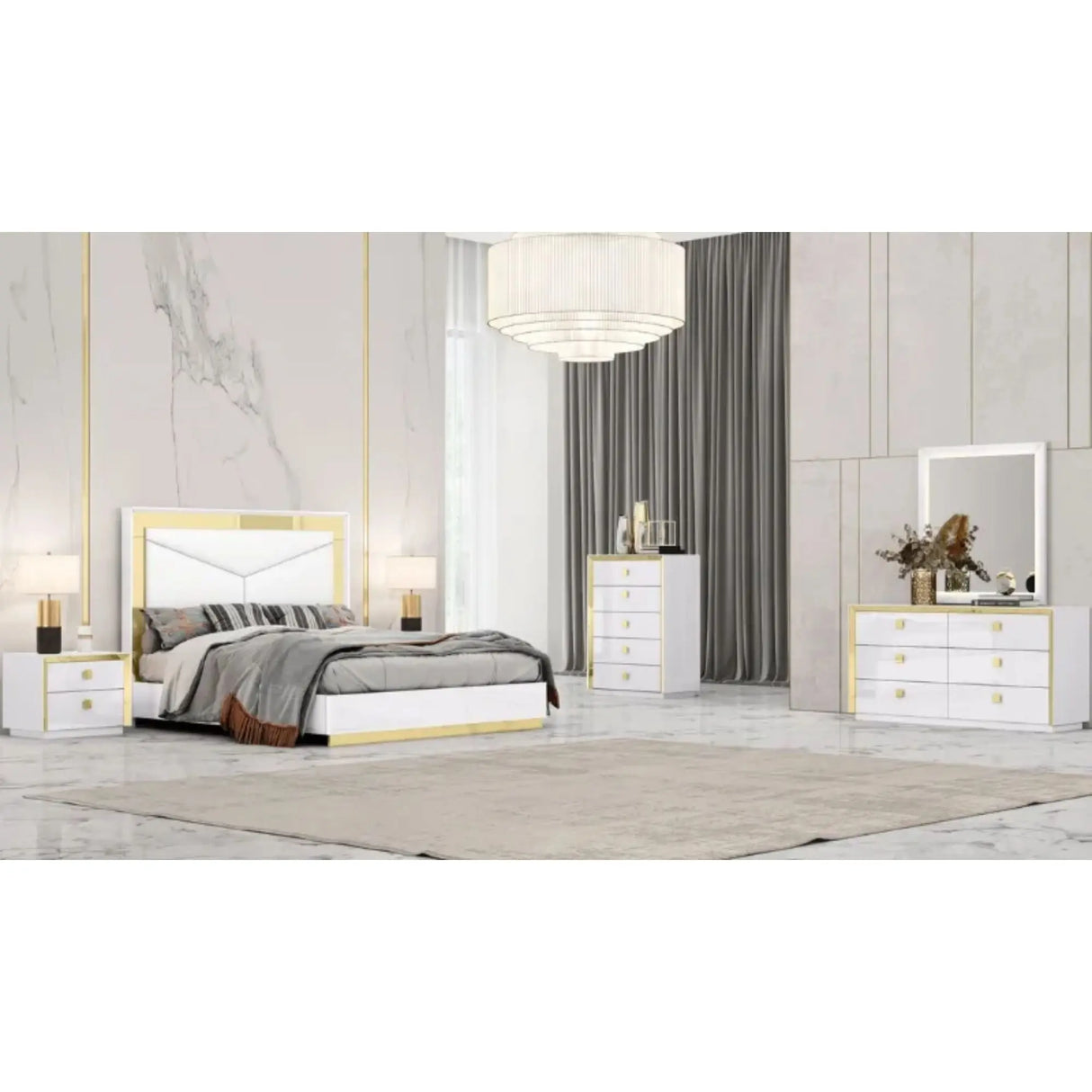 Nova Bedroom Set in White Complete Home Furnish