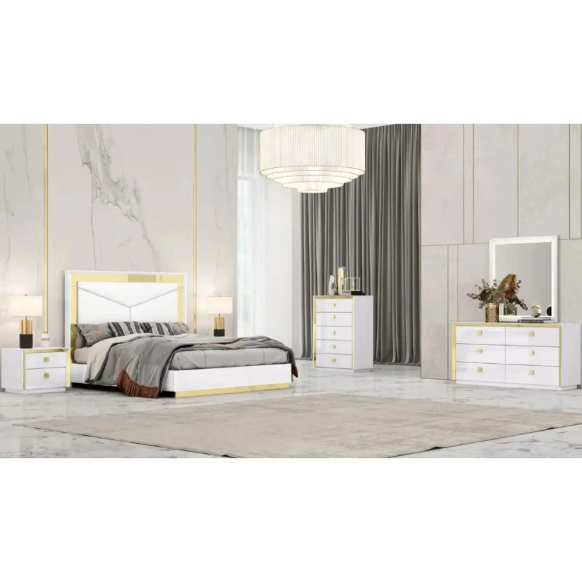 Nova Bedroom Set in White Complete Home Furnish