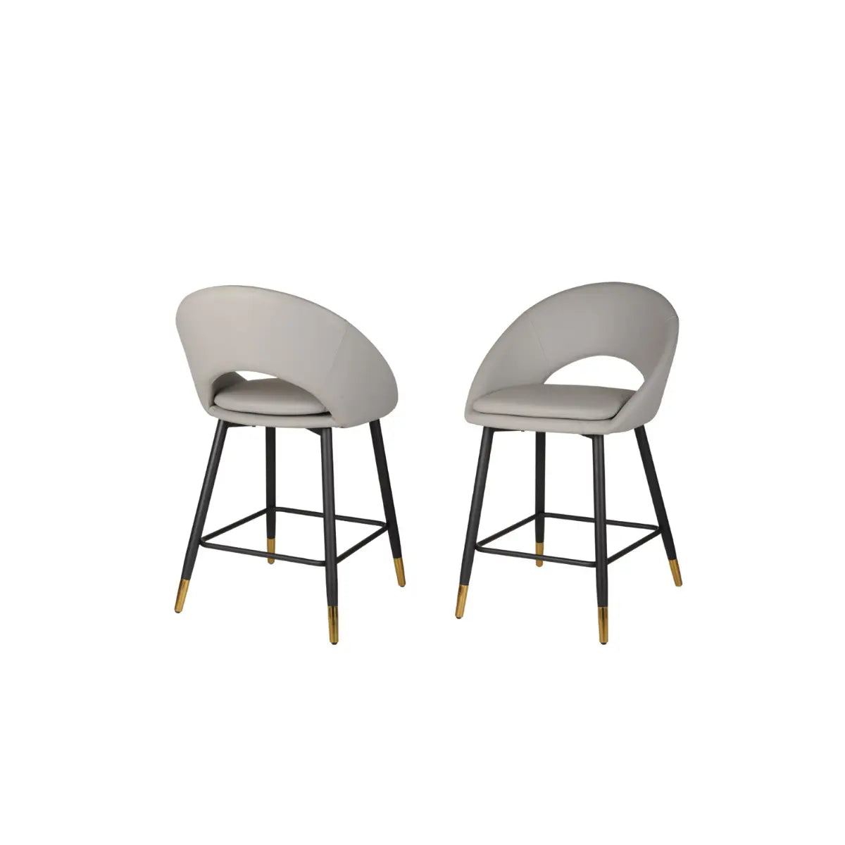 Mila Barstool Set in Grey Brassex