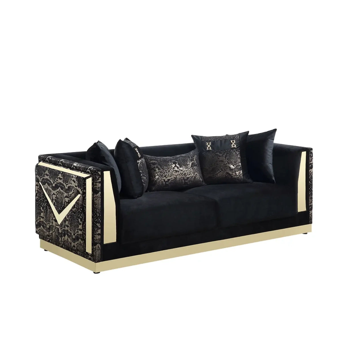 Monaco Sofa Set in Black Complete Home Furnish