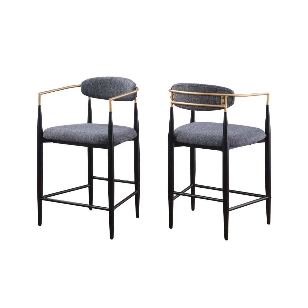 Mykos Barstool Set in Grey Brassex