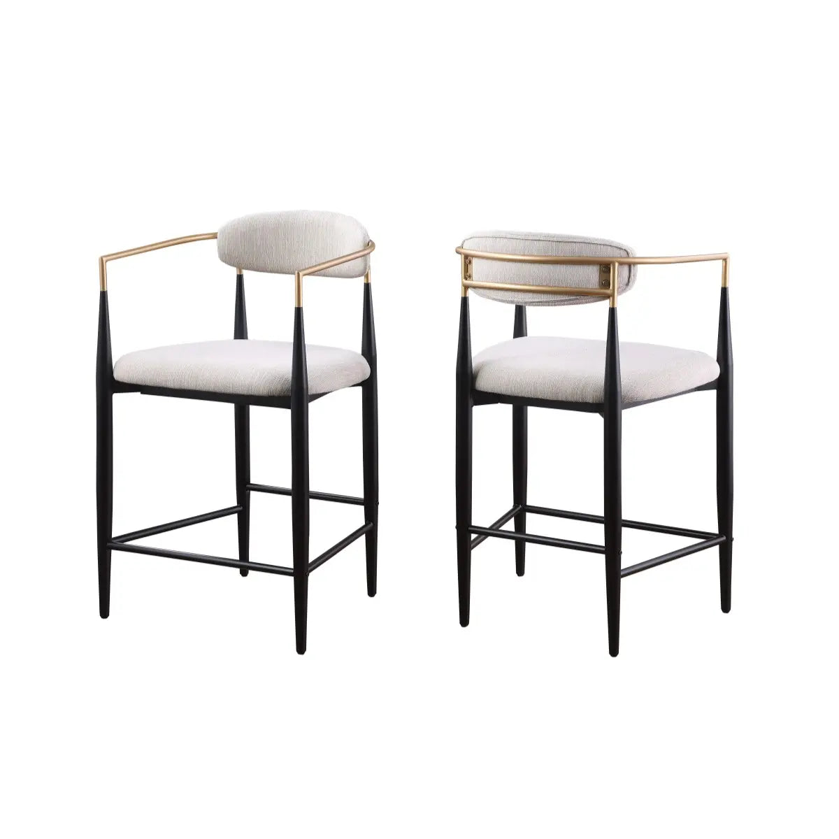 Mykos Barstool Set in Beige Brassex