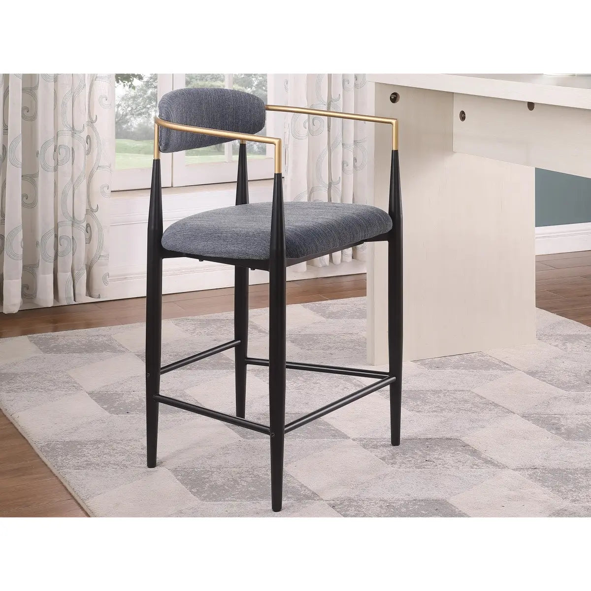 Mykos Barstool Set in Grey Brassex