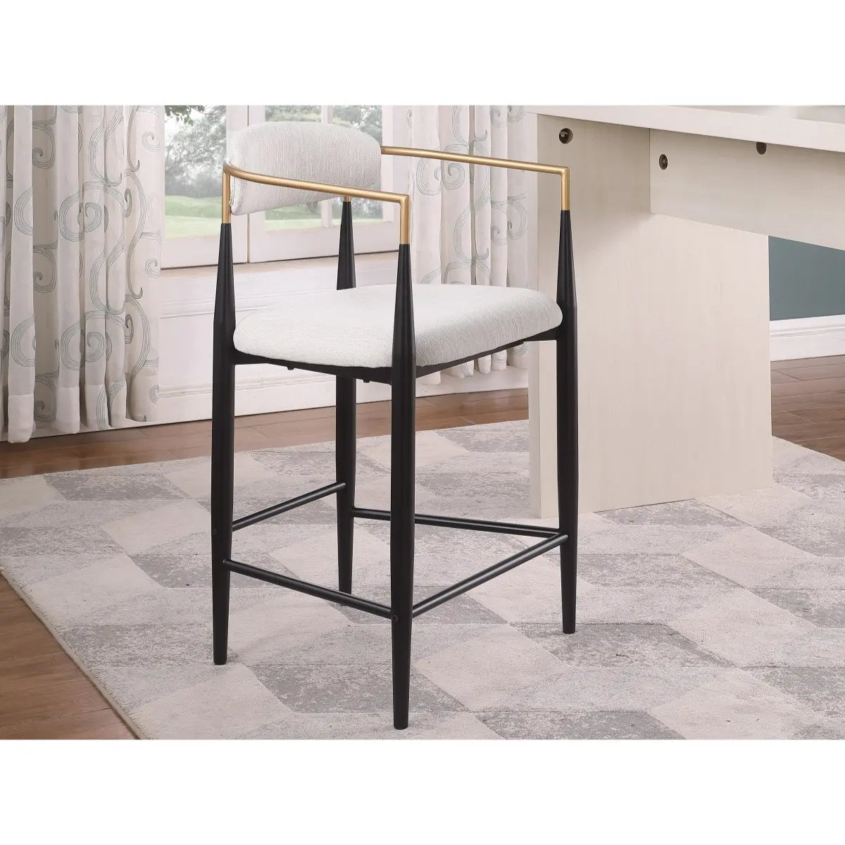 Mykos Barstool Set in Beige Brassex