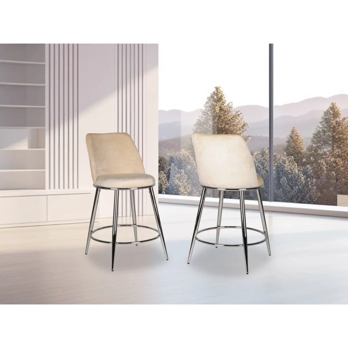 Nova Barstool Set in Beige Brassex