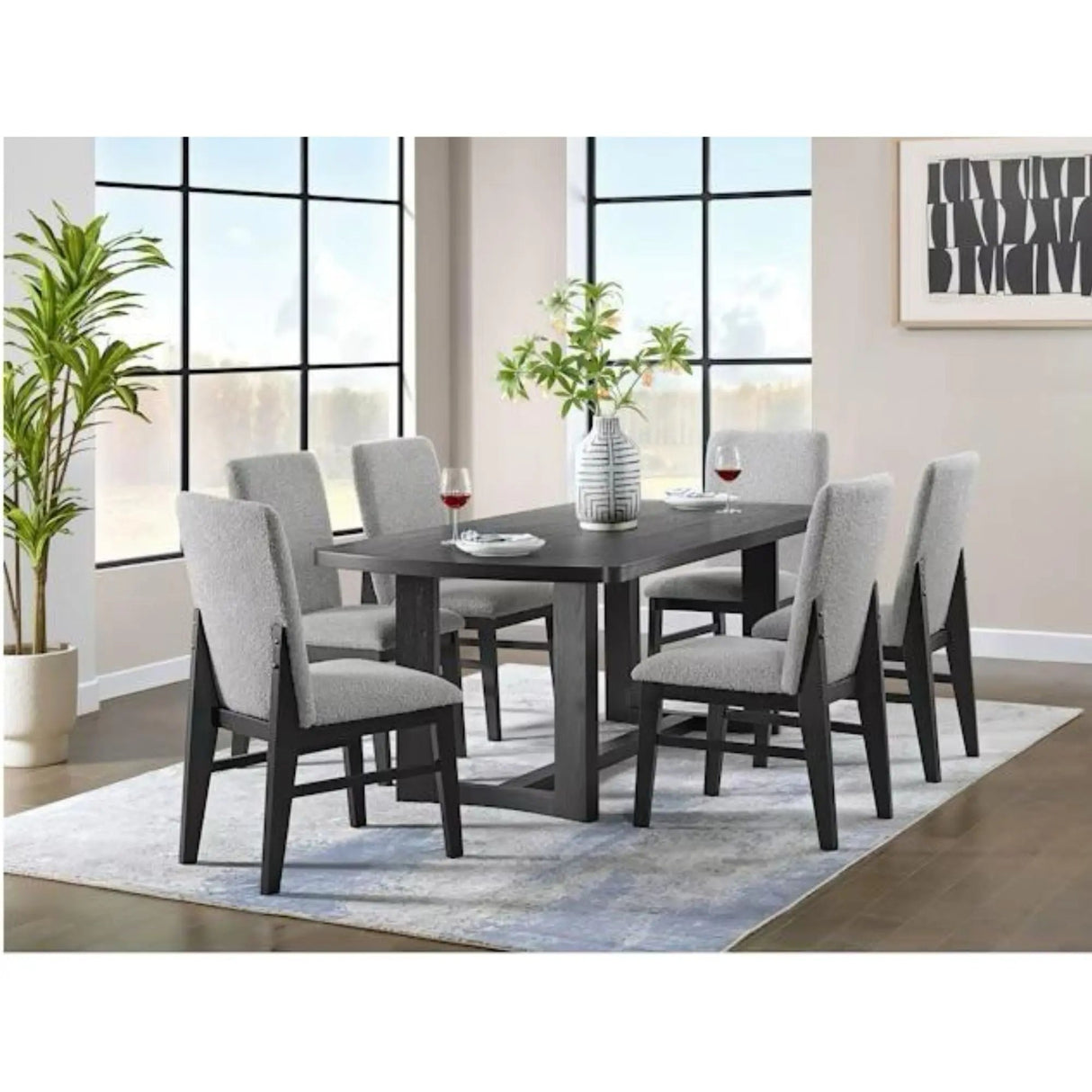 Portland Dining Set in Black AFD