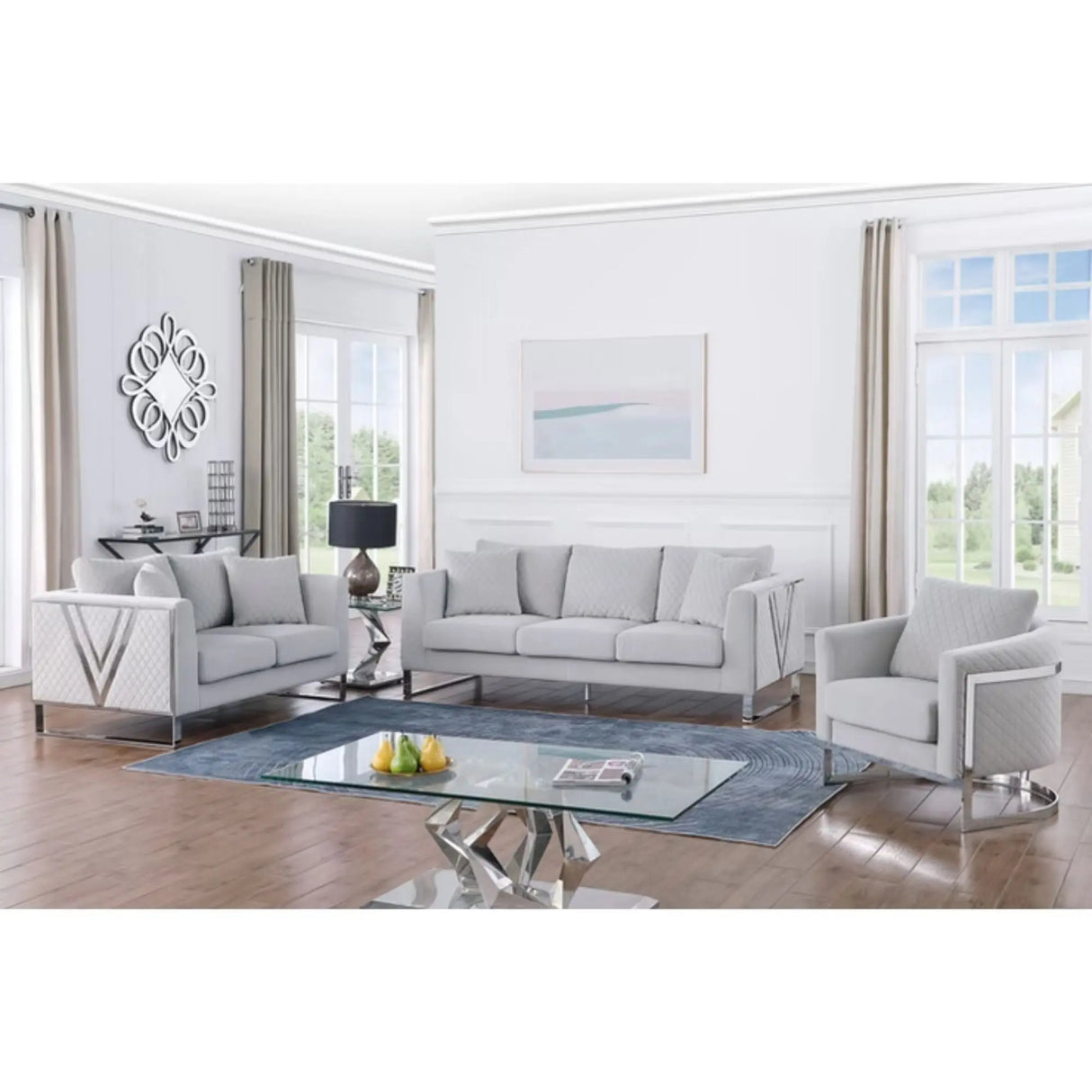 Skye Sofa Set in Grey Queensons