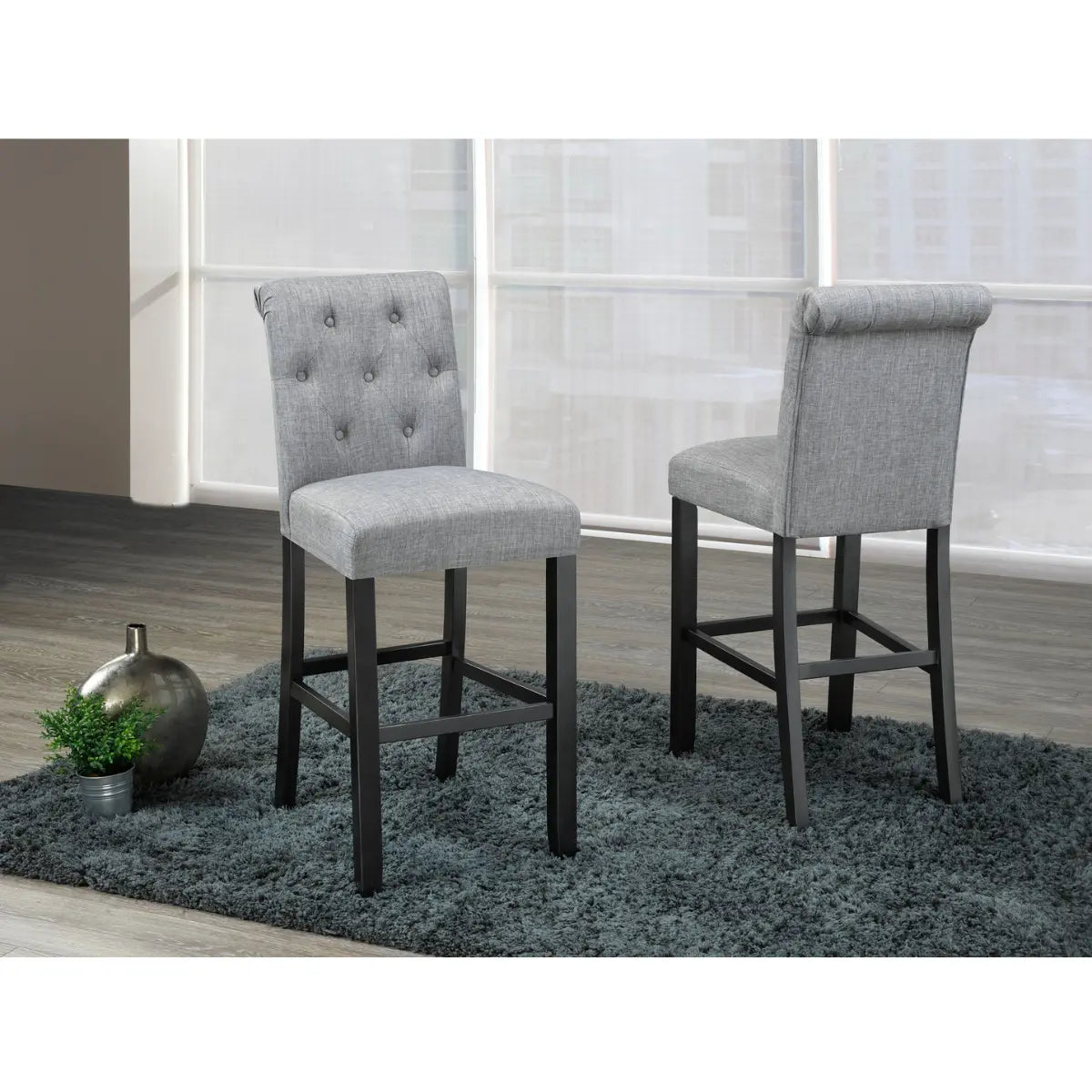 Tinga Barstool Set in Grey Brassex