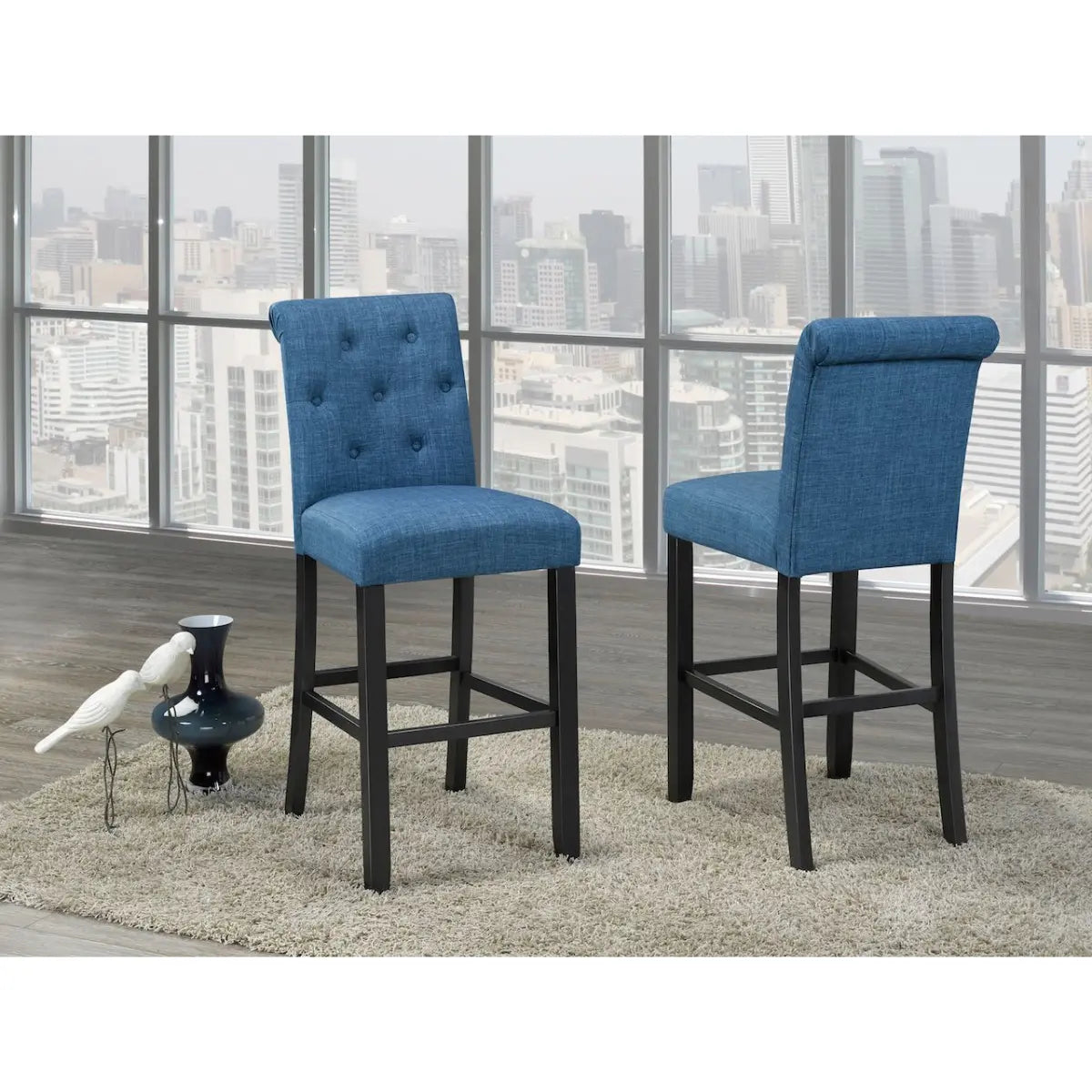 Tinga Barstool Set in Blue Brassex