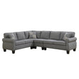 Victoria 5351 Fabric Sectional in Grey Brassex