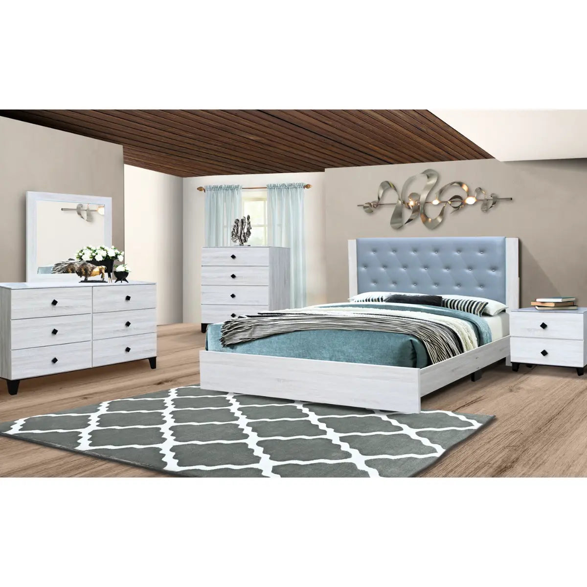 Villa Upholstered Bedroom Set Galaxy