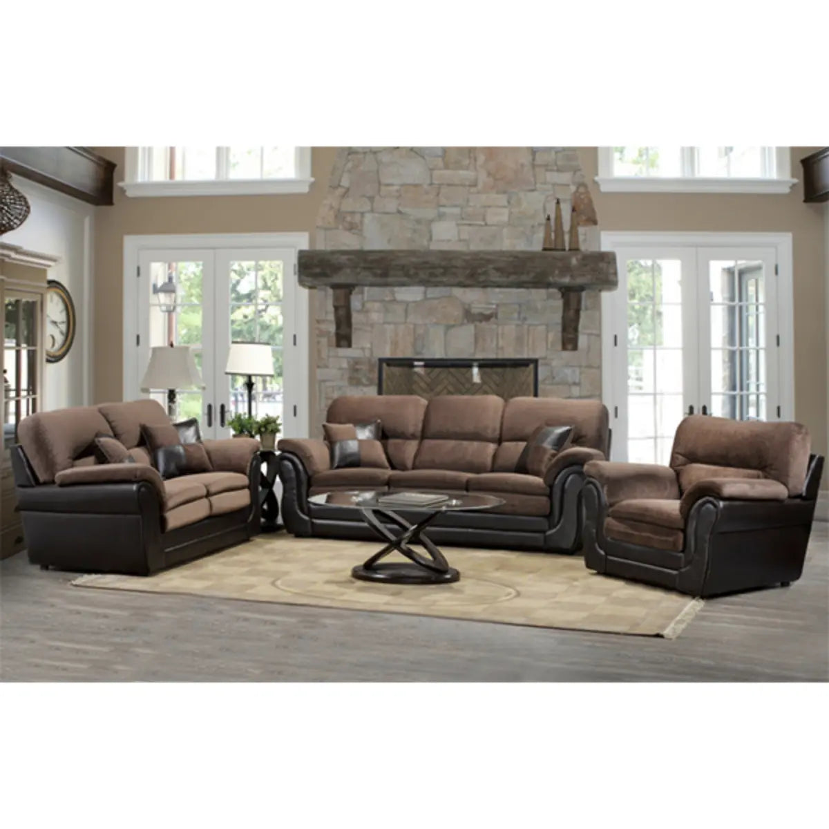 Legacy 4070 Sofa Set in Brown Complete Home Furnish