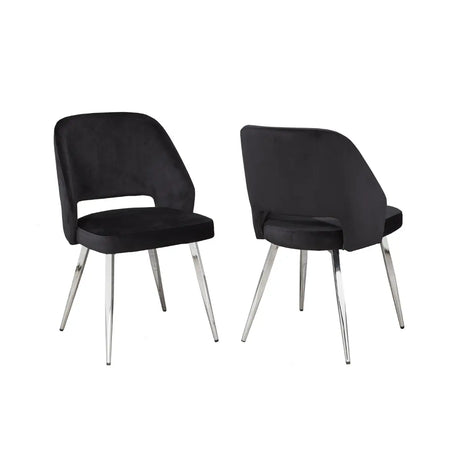 1205 Dining Chair Set in Black Brassex