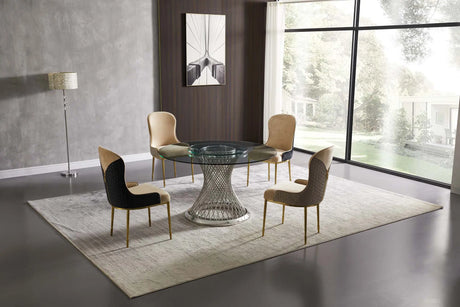 Josie 5pc Dining Set in Chrome/Cream Matrix Furniture