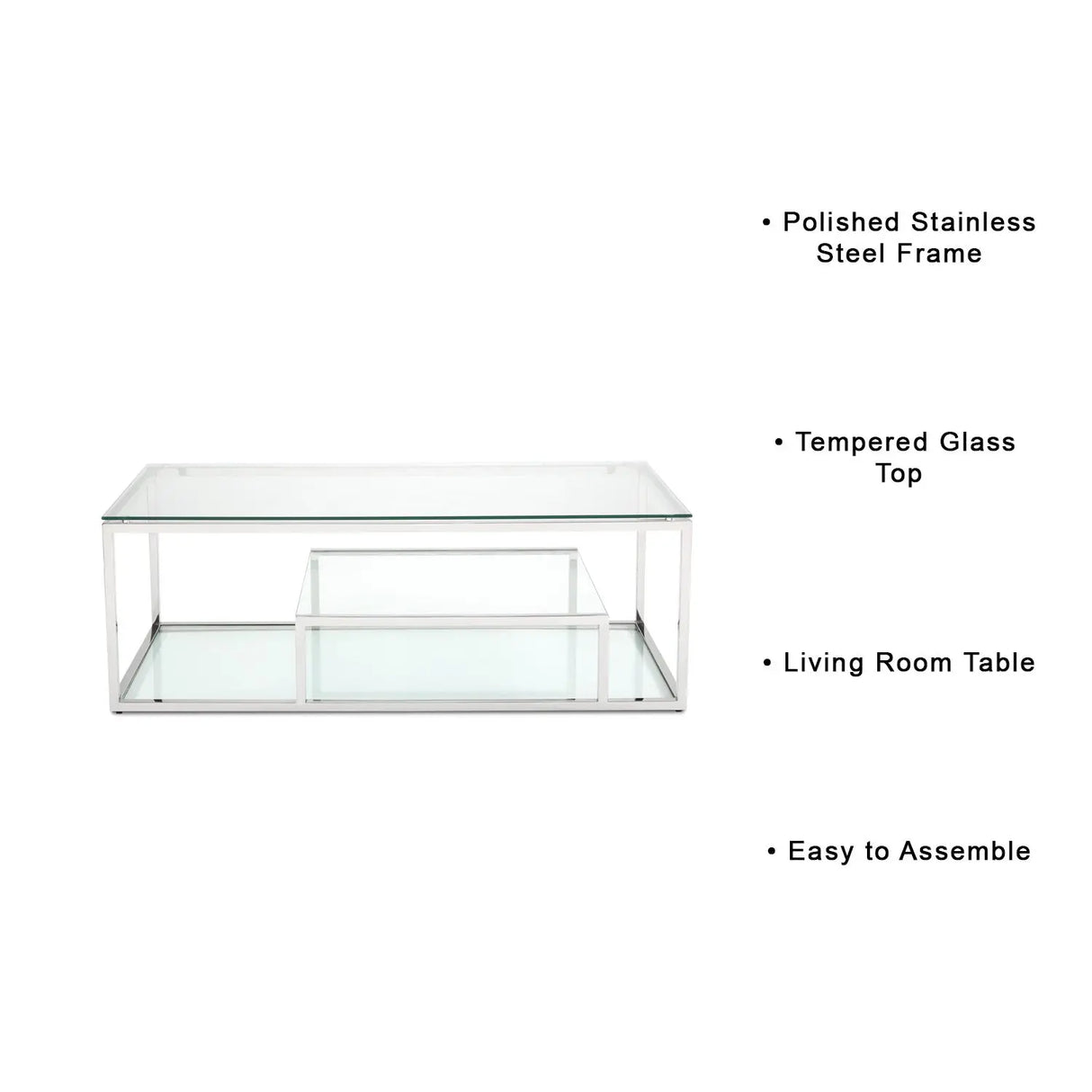 Barolo Steel Coffee Table - Complete Home Furnish