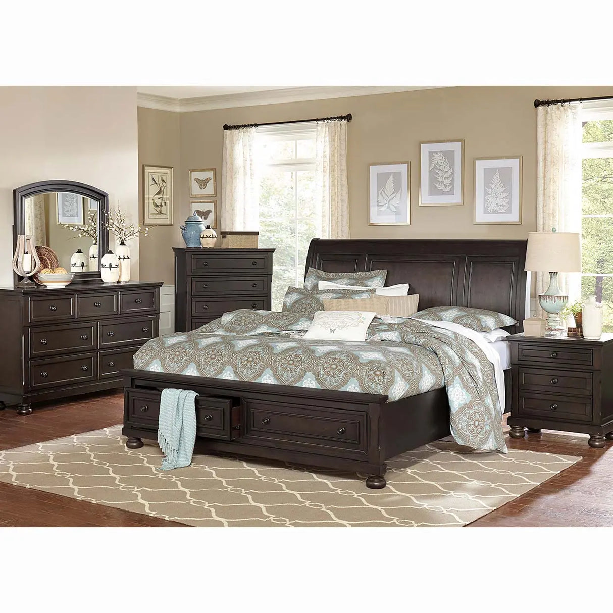 Begonia 6Pc Bedroom Set 1718GY M.A.Z