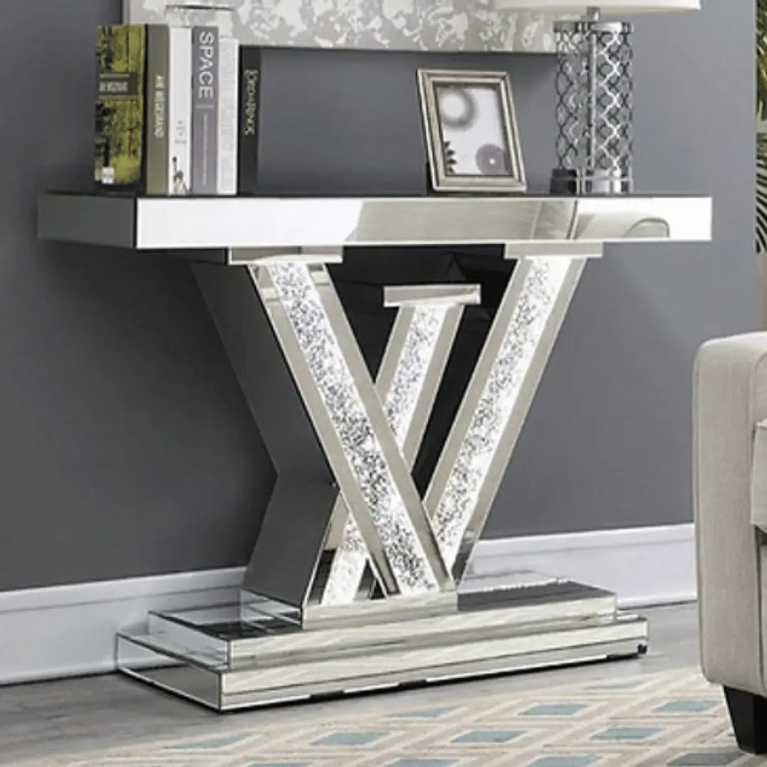 LV Crushed Ice LED Console Complete Home Furnish