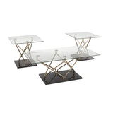Black Rose 3Pc Coffee Table Set Brassex