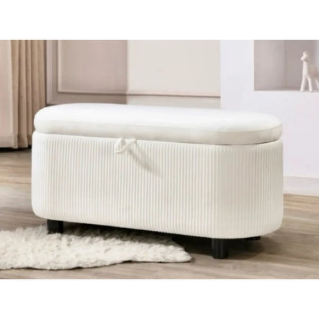 Classic Storage Bench in Beige Complete Home Furnish
