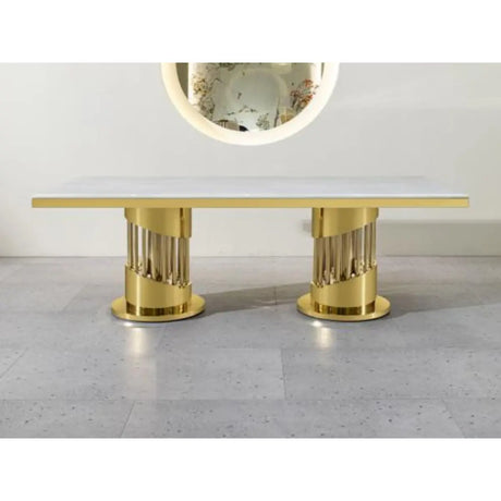 2800 Spiral Marble Dining Table in Gold B2M