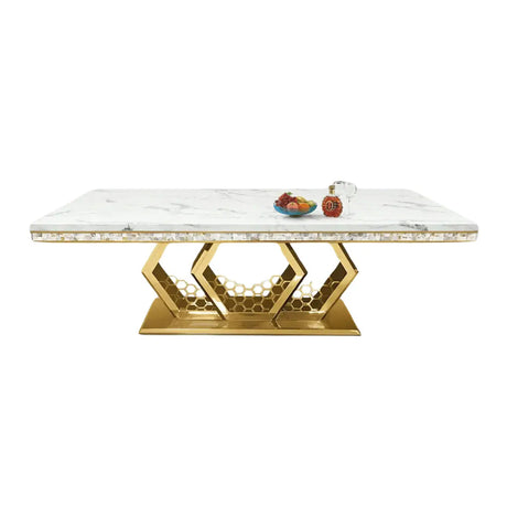 Sunrise Marble and Gold Dining Table - Complete Home Furnish