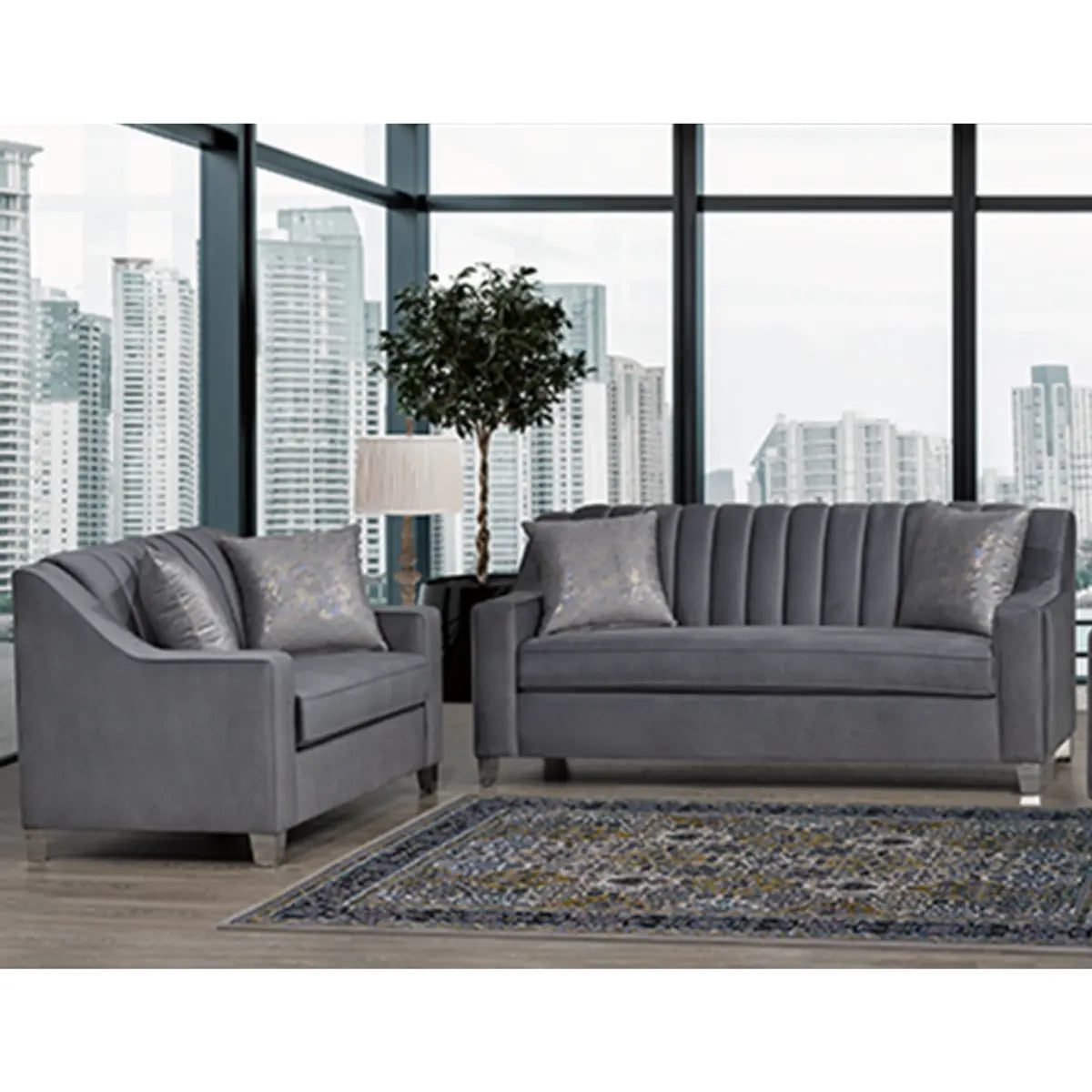 Velva 2241 Sofa Set in Grey Sofa by Fancy