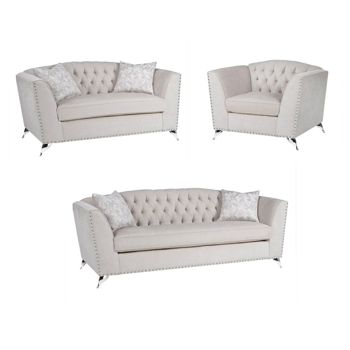 SBF 2301 Sofa Set in Oyster Sofa by Fancy