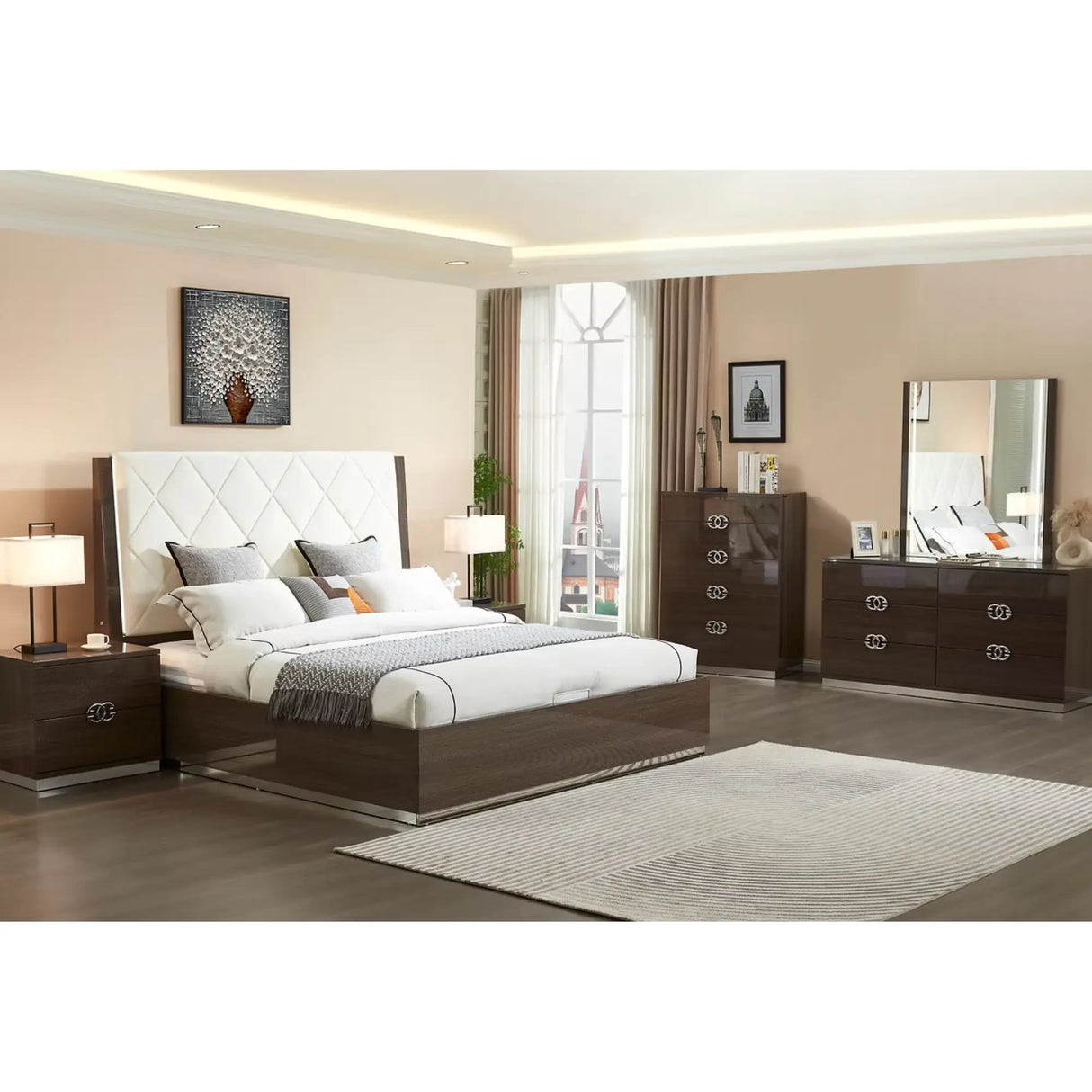 2504 Bedroom Set in Brown Complete Home Furnish