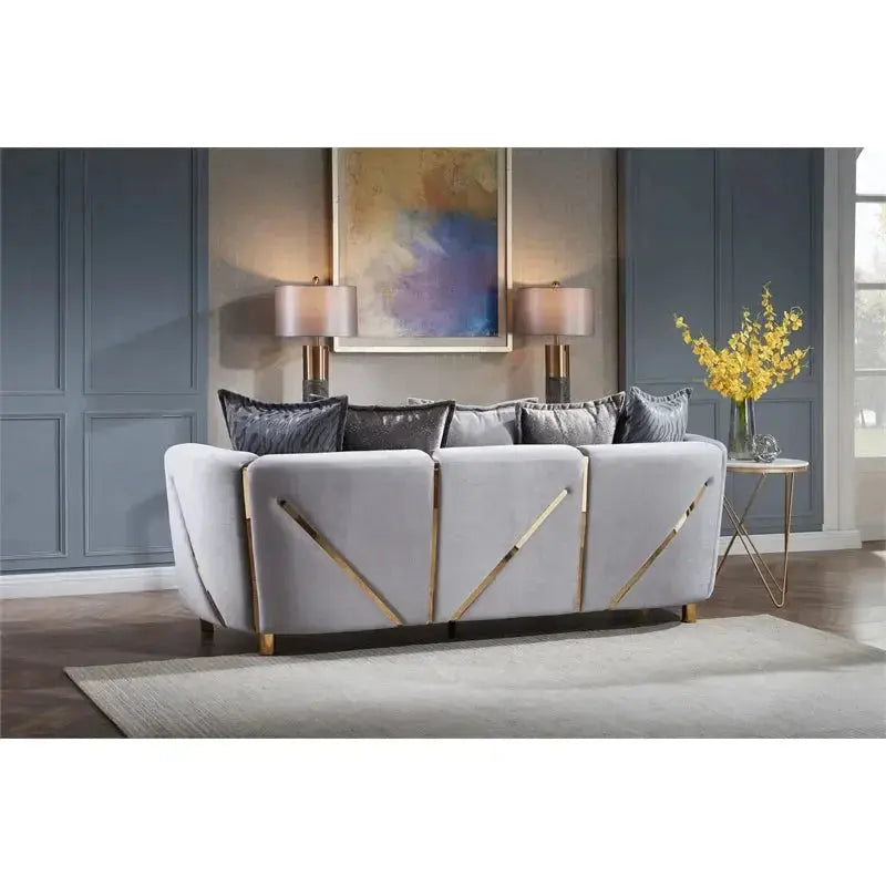 Chanelle Fabric Sofa in Grey/Beige Matrix Furniture