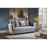 Chanelle Fabric Sofa in Grey/Beige Matrix Furniture