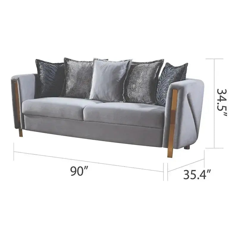 Chanelle Fabric Sofa in Grey/Beige Matrix Furniture