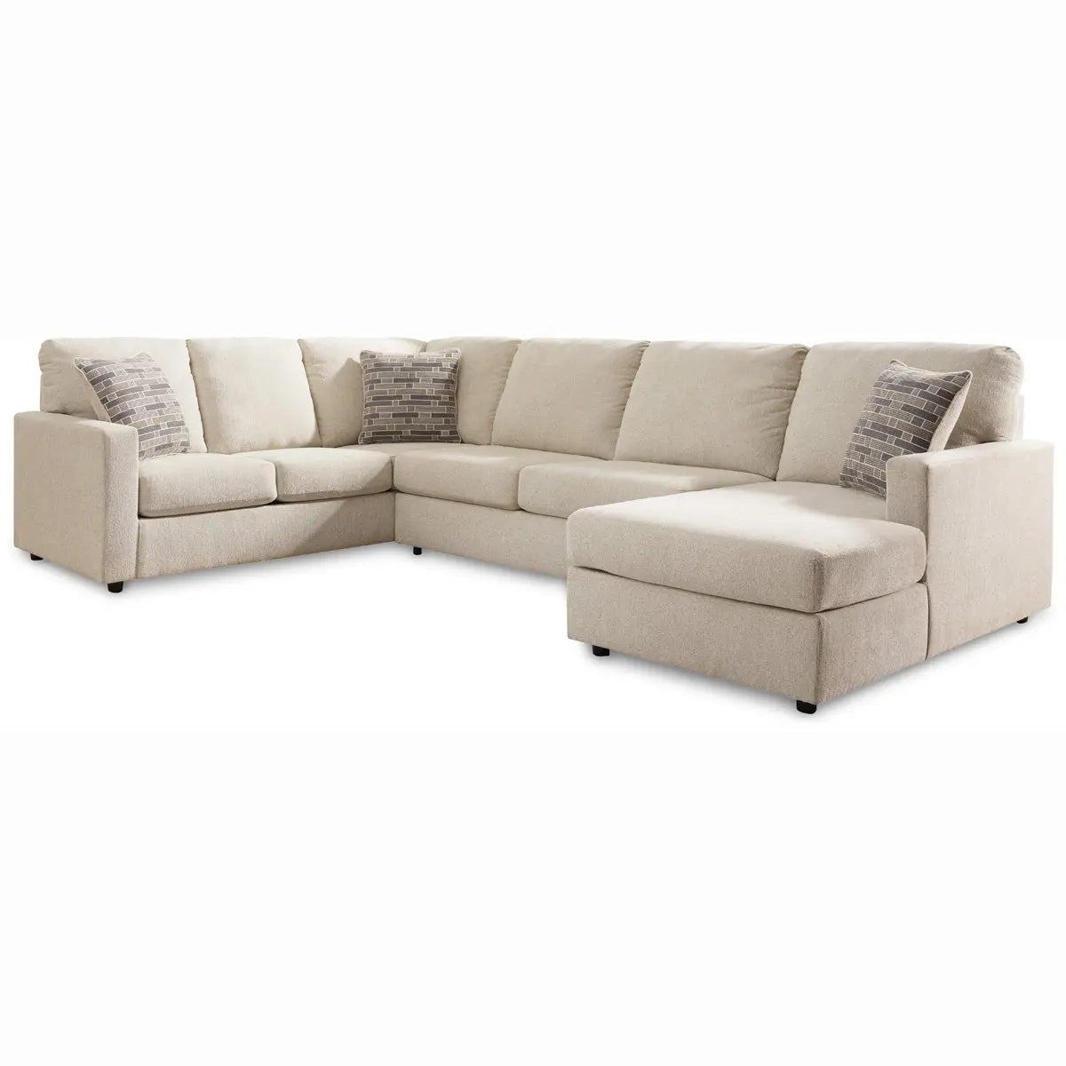 Ashley Edenfield 3Pc Sectional With Chaise in Linen Signature Design by Ashley