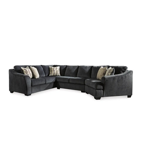 Ashley Eltmann Cuddler Sectional in Slate Signature Design by Ashley