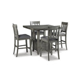 Ashley Hallanden Pub Height Dining Set in Grey Signature Design by Ashley